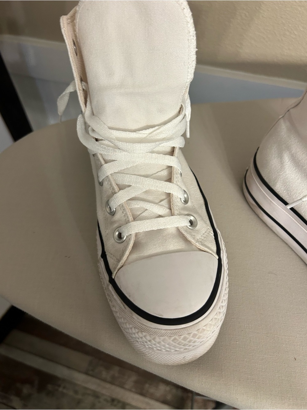 Converse White High Top Chuck Taylor All Star Sneakers - Picture 9 of 11